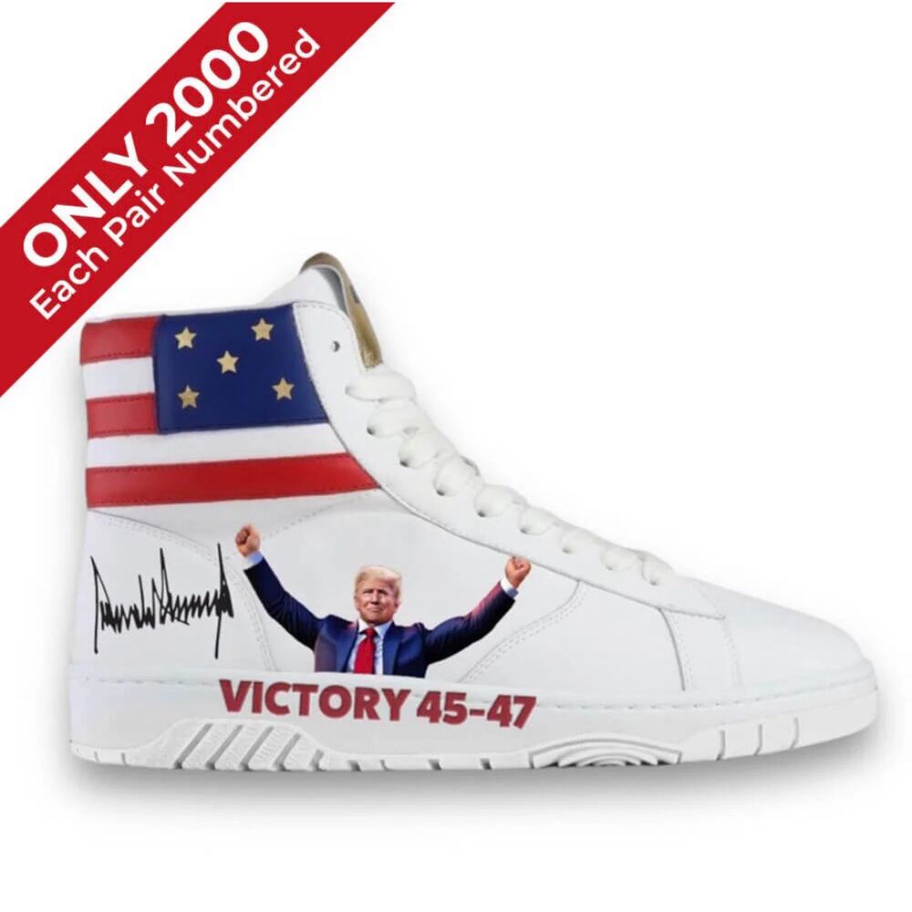 Trump Victory High Top Sneakers White #589 of 2000 Made Mens Sz 11 Womens 12.5